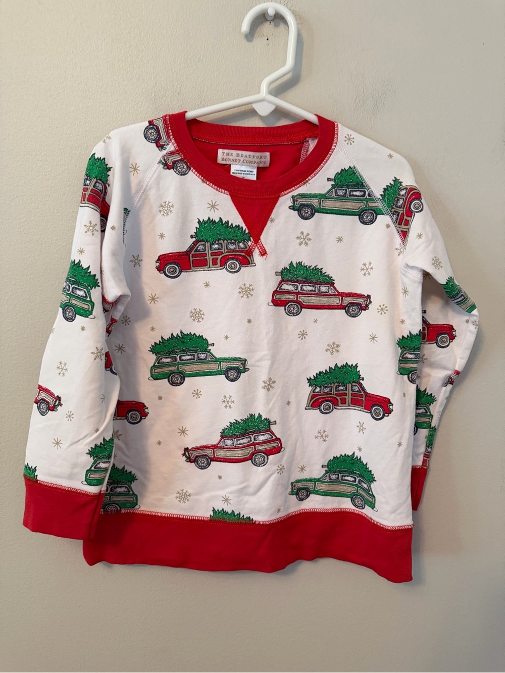 The Beaufort Bonnet Company Red & Green Holiday Tree Truck Crewneck